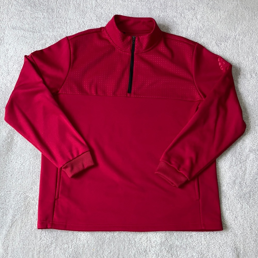 Adidas Golf Quarter Zip Pullover Red sz L Climawarm